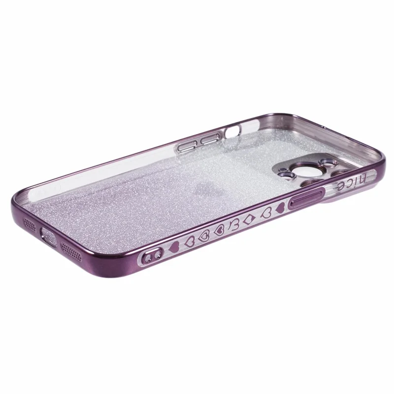 For iPhone 15 Pro Max Case Electroplating Edge TPU Shiny Phone Cover - Dark Purple