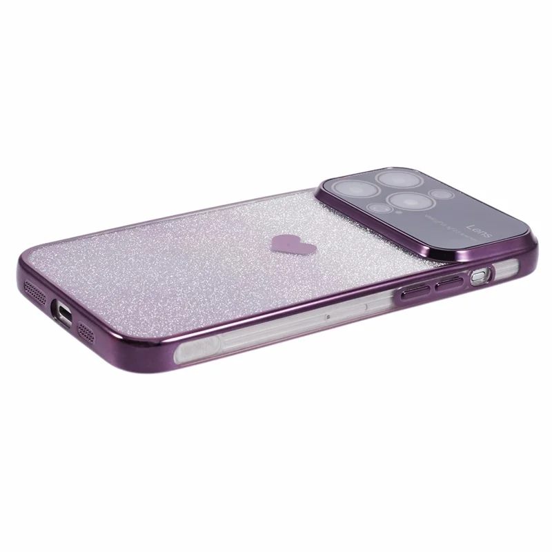 For iPhone 15 Pro Max Case Electroplating Edge TPU Shiny Phone Cover - Dark Purple