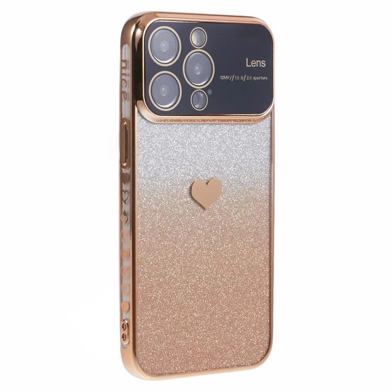 For iPhone 15 Pro Max Case Electroplating Edge TPU Shiny Phone Cover - Gold