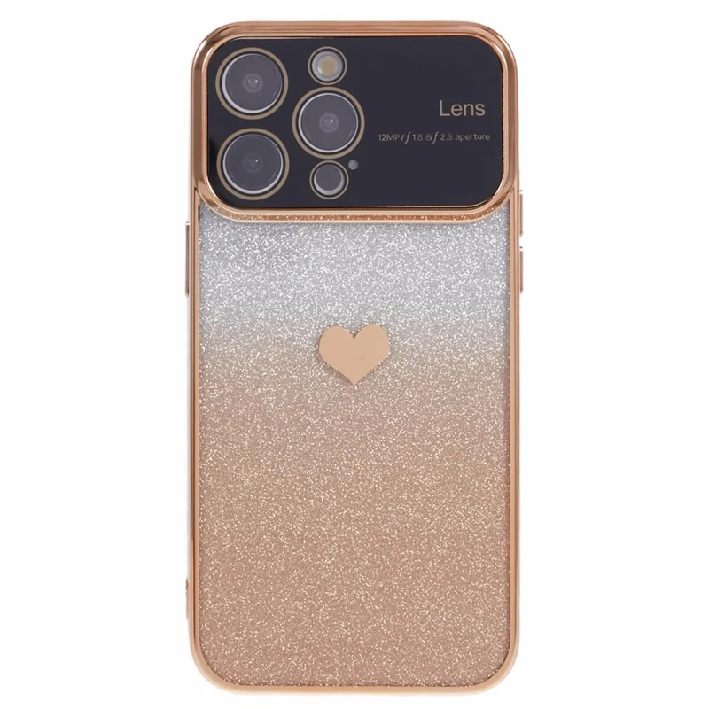 For iPhone 15 Pro Max Case Electroplating Edge TPU Shiny Phone Cover - Gold