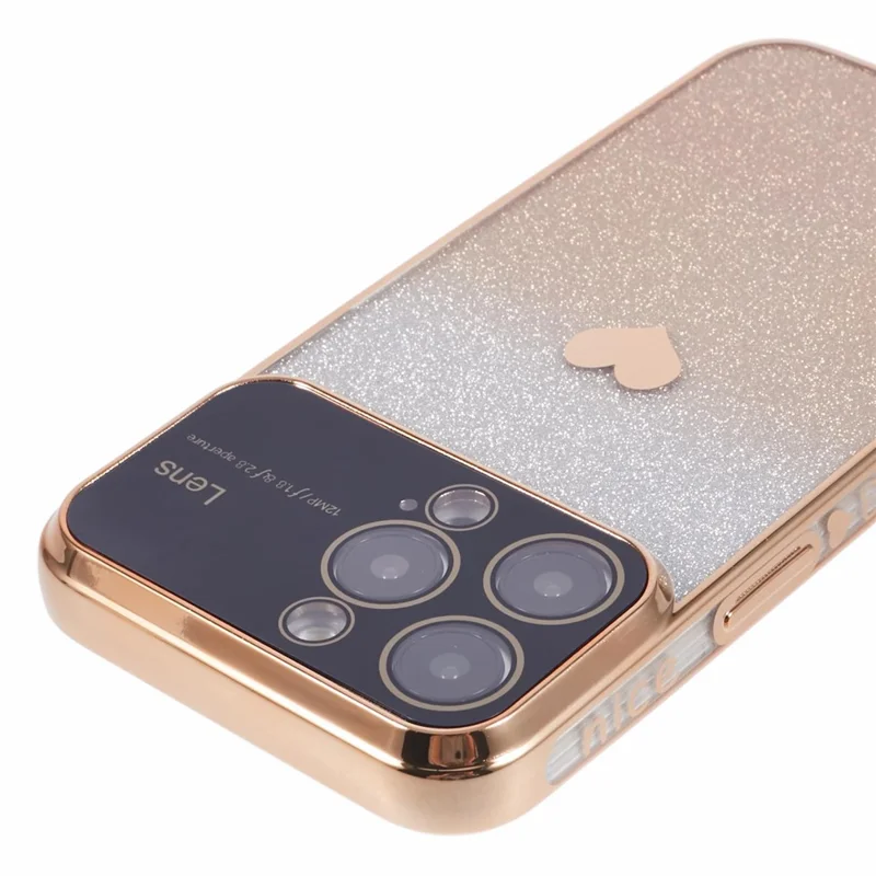 For iPhone 15 Pro Max Case Electroplating Edge TPU Shiny Phone Cover - Gold