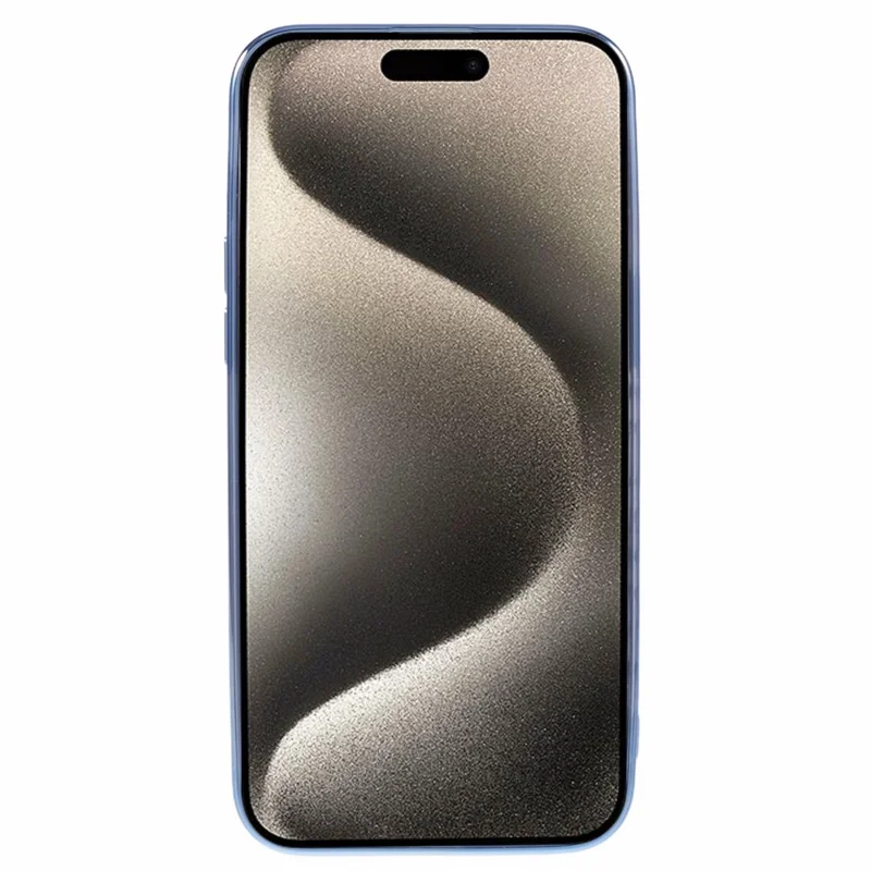 For iPhone 15 Pro Max Case Electroplating Edge TPU Shiny Phone Cover - Blue