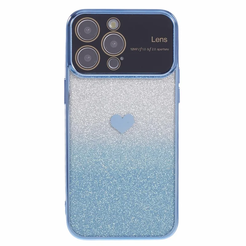 For iPhone 15 Pro Max Case Electroplating Edge TPU Shiny Phone Cover - Blue