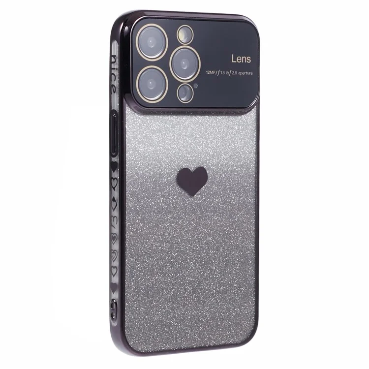 For iPhone 14 Pro Case Soft TPU Glitter Phone Case Phone Cover - Black