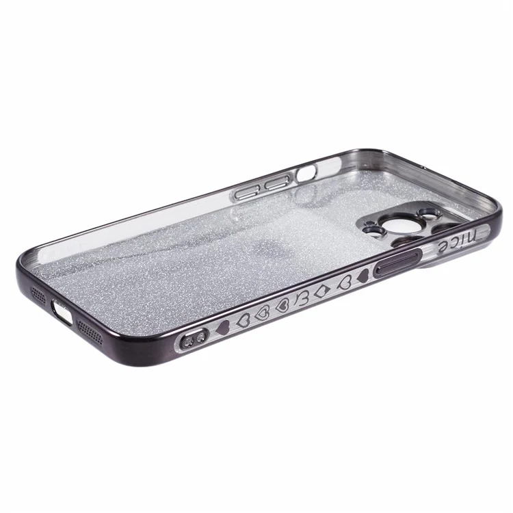 For iPhone 14 Pro Case Soft TPU Glitter Phone Case Phone Cover - Black