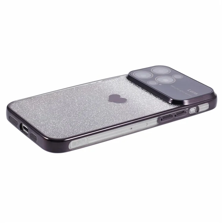 For iPhone 14 Pro Case Soft TPU Glitter Phone Case Phone Cover - Black