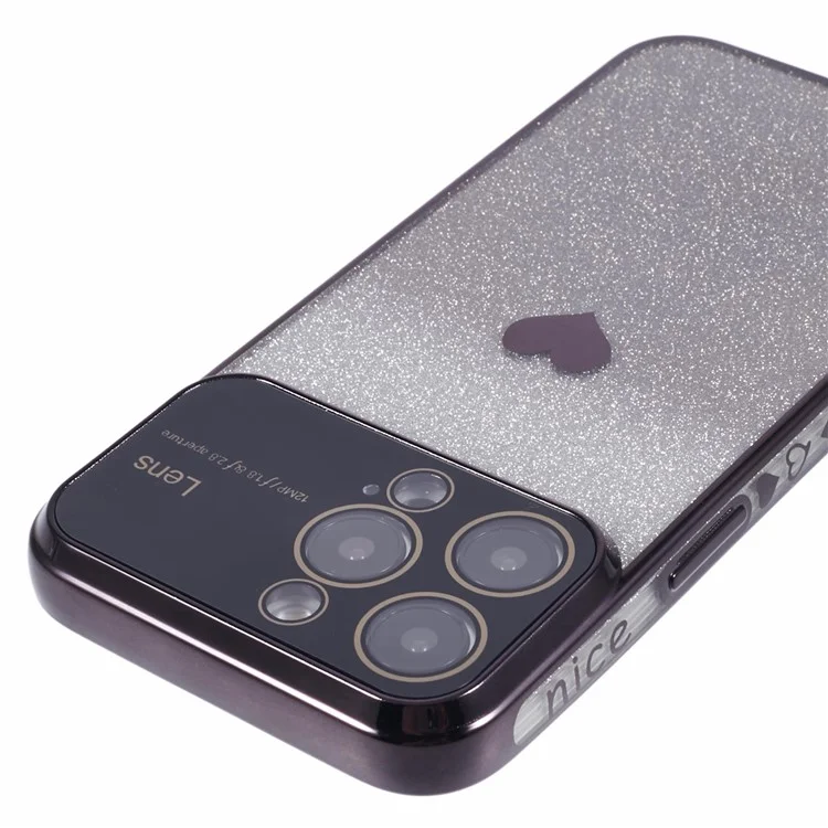 For iPhone 14 Pro Case Soft TPU Glitter Phone Case Phone Cover - Black