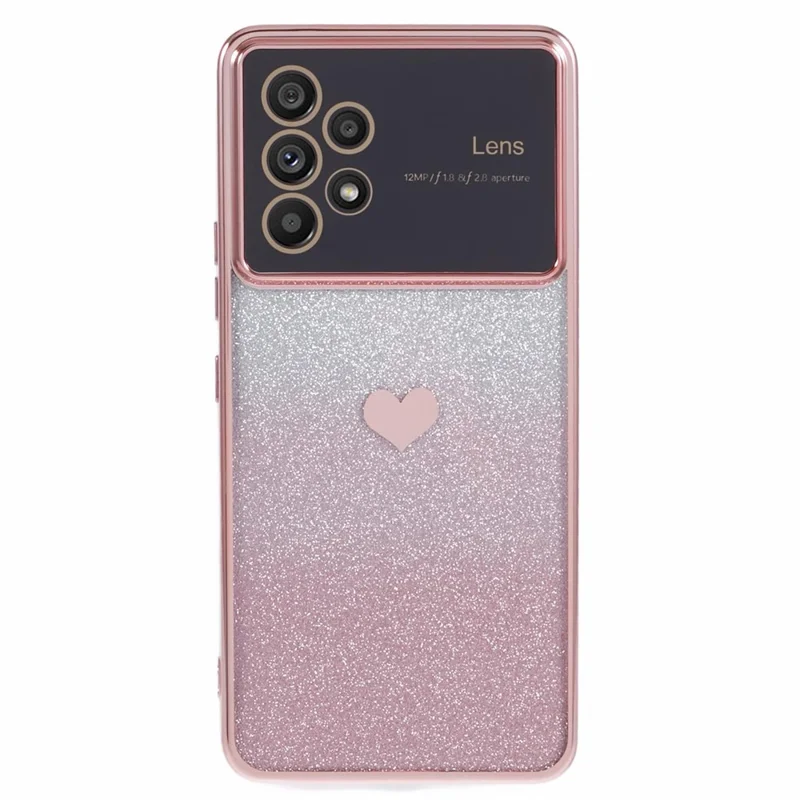 Para Samsung Galaxy A53 5G TPU Soft TPU Caja de Teléfono Protector Con Brillo Brillante - Rosa