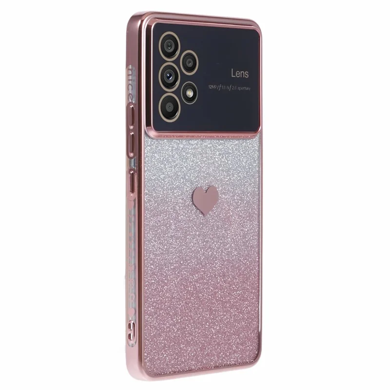 Para Samsung Galaxy A53 5G TPU Soft TPU Caja de Teléfono Protector Con Brillo Brillante - Rosa