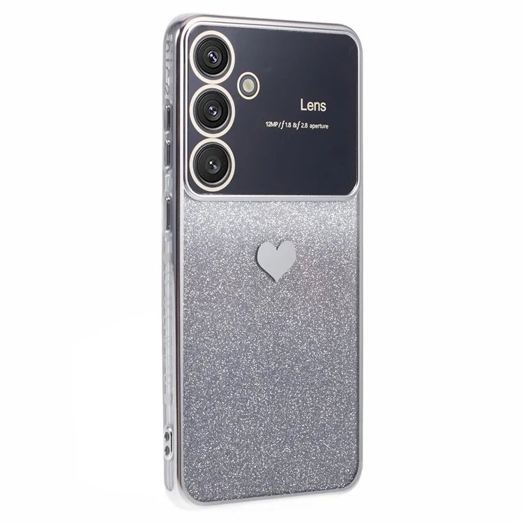 Für Samsung Galaxy S23 FE Glitter Gradient Case Electroplating Edges TPU Phone Cover - Silber