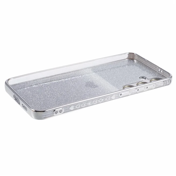 Für Samsung Galaxy S23 FE Glitter Gradient Case Electroplating Edges TPU Phone Cover - Silber
