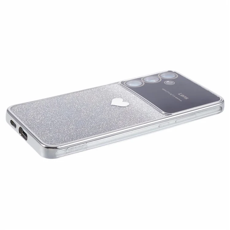 Für Samsung Galaxy S23 FE Glitter Gradient Case Electroplating Edges TPU Phone Cover - Silber