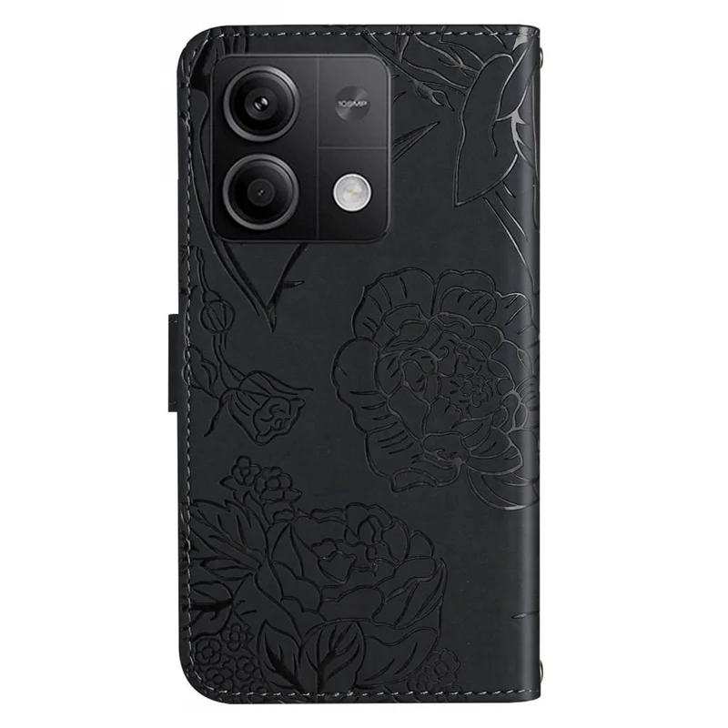 HT03 For Xiaomi Redmi Note 13 Pro 4G / Poco M6 Pro 4G Shockproof Case Imprinted Leather Phone Cover - Black