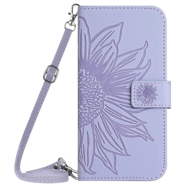 HT04 For Xiaomi Redmi Note 13 Pro 4G / Poco M6 Pro 4G Leather Wallet Case Crossbody Phone Cover - Light Purple