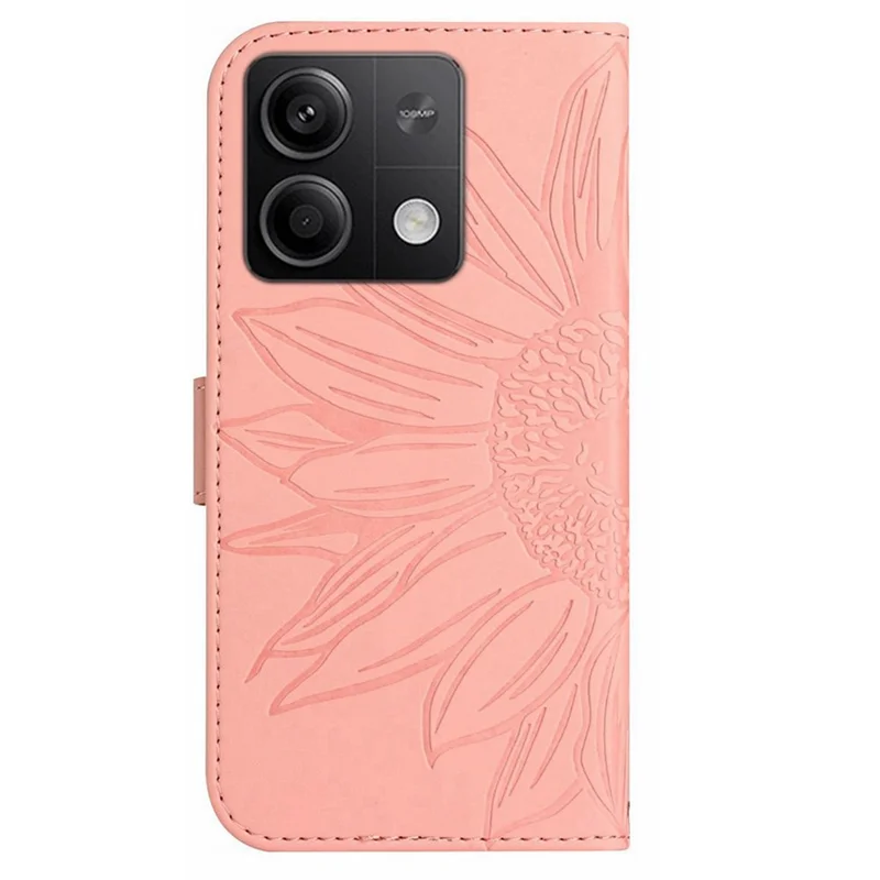 HT04 For Xiaomi Redmi Note 13 Pro 4G / Poco M6 Pro 4G Case Leather Phone Cover with Wrist Strap - Light Pink