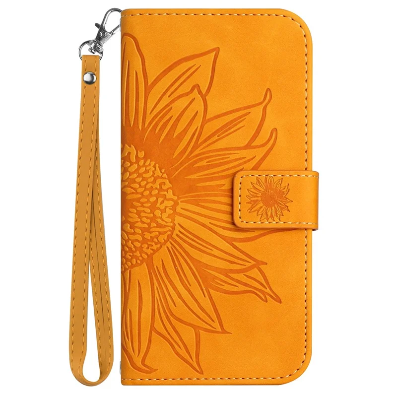 HT04 For Xiaomi Redmi Note 13 Pro 4G / Poco M6 Pro 4G Case Leather Phone Cover with Wrist Strap - Yellow