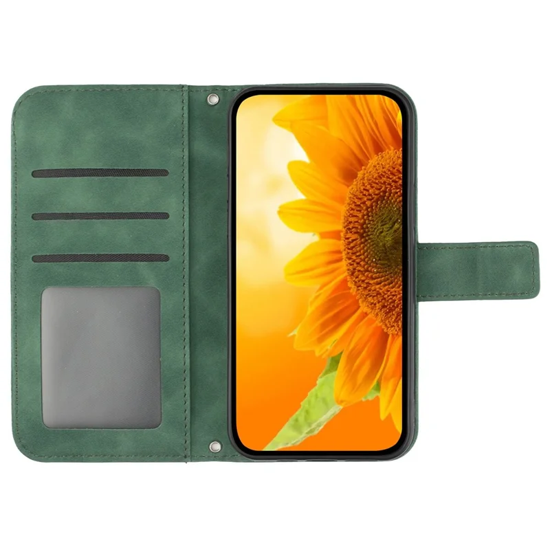 HT04 For Xiaomi Redmi Note 13 Pro 4G / Poco M6 Pro 4G Case Leather Phone Cover with Wrist Strap - Dark Green