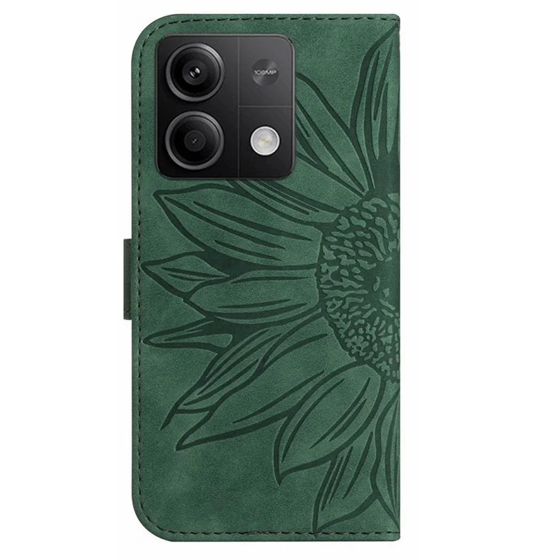 HT04 For Xiaomi Redmi Note 13 Pro 4G / Poco M6 Pro 4G Case Leather Phone Cover with Wrist Strap - Dark Green