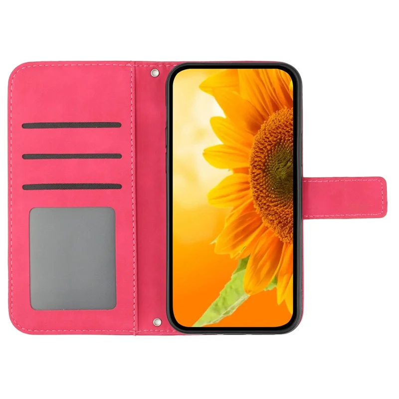 HT04 For Xiaomi Redmi Note 13 Pro 4G / Poco M6 Pro 4G Case Leather Phone Cover with Wrist Strap - Rose