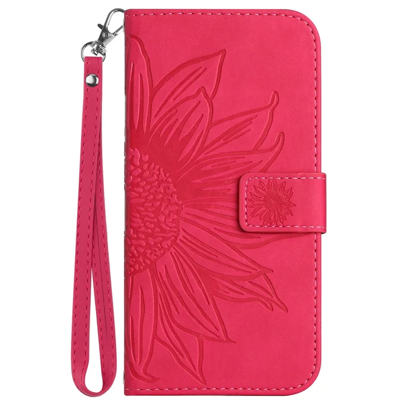 HT04 For Xiaomi Redmi Note 13 Pro 4G / Poco M6 Pro 4G Case Leather Phone Cover with Wrist Strap - Rose