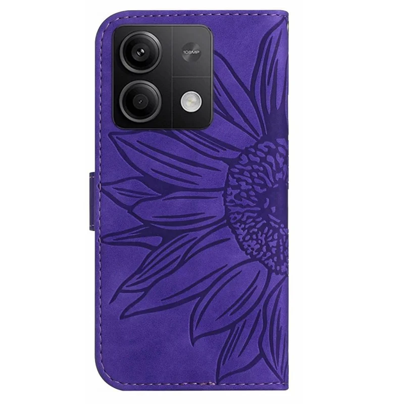 HT04 For Xiaomi Redmi Note 13 Pro 4G / Poco M6 Pro 4G Case Leather Phone Cover with Wrist Strap - Dark Purple