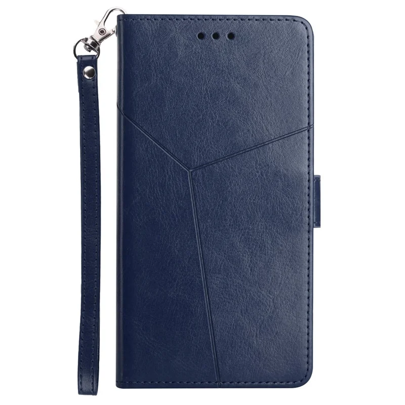 HT01 Para Xiaomi Redmi Note 13 Pro 4G / Poco M6 Pro 4G Capa Protetora em Couro PU Carteira Capa de Telefone - Azul 