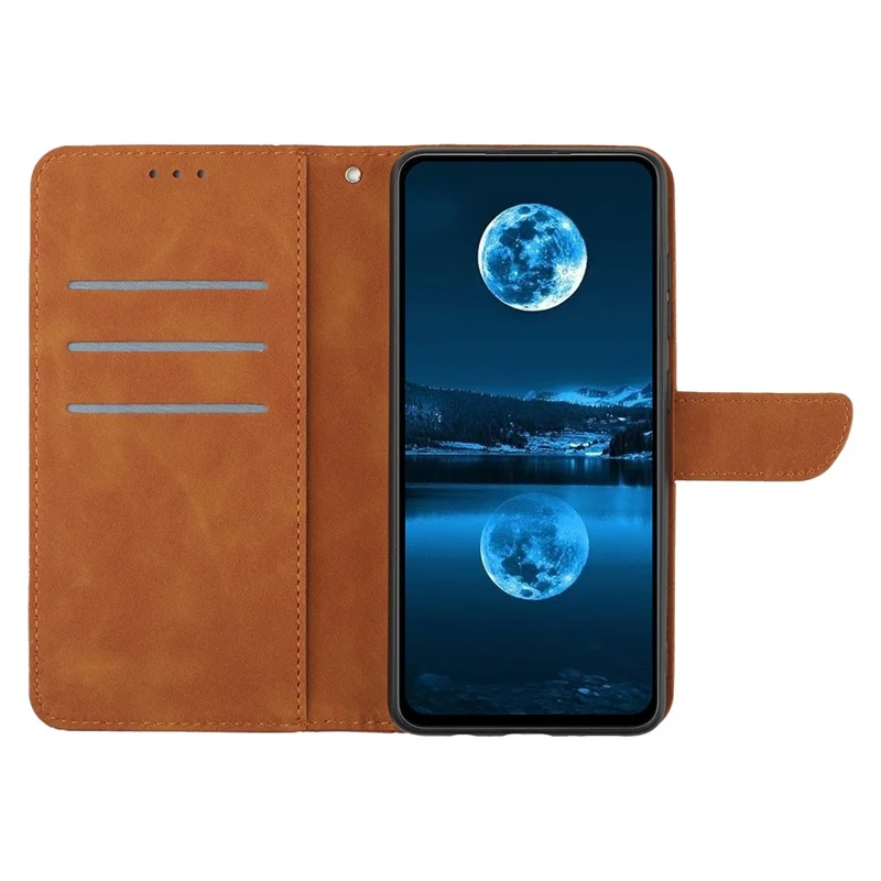 HT05 Dla Xiaomi Redmi Note 13 Pro 4G / Poco M6 Pro 4G Etui Portfelikowe Antywypadkowe Pokrowiec Z Sztucznej Skóry PU - Brązowy