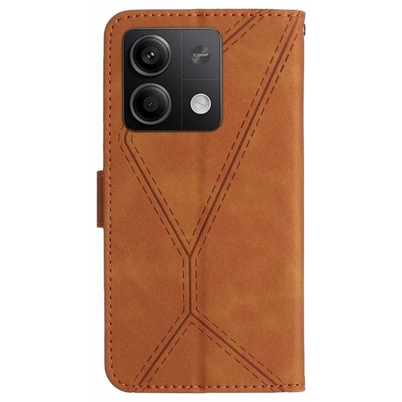 HT05 Dla Xiaomi Redmi Note 13 Pro 4G / Poco M6 Pro 4G Etui Portfelikowe Antywypadkowe Pokrowiec Z Sztucznej Skóry PU - Brązowy