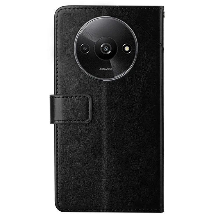 HT01 Per Xiaomi Redmi A3 / Poco C61 4G Custodia Portafoglio per Telefono in Pelle PU Con Stampa - Nero