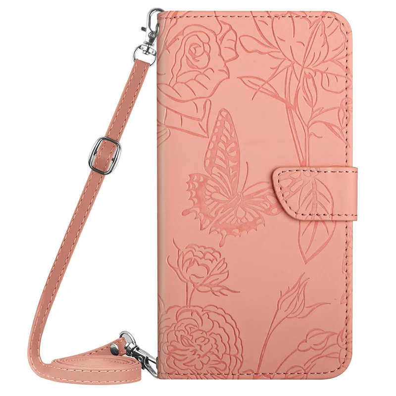 HT03 For Xiaomi Redmi A3 / Poco C61 4G Shockproof Case Imprinted Leather Phone Cover - Pink