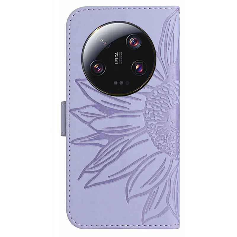 Funda para Xiaomi 14 Ultra con diseño de girasol y piel al tacto - Morado claro 