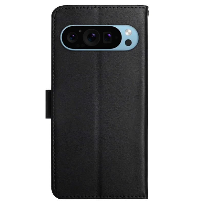 HT02 For Google Pixel 9 Pro XL Case Genuine Cow Leather Phone Cover Nappa Texture - Black