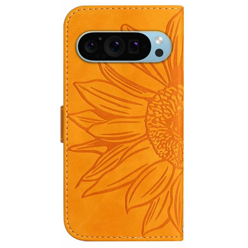 HT04 For Google Pixel 9 Pro XL Leather Case Crossbody Phone Cover with Wallet Stand - Yellow