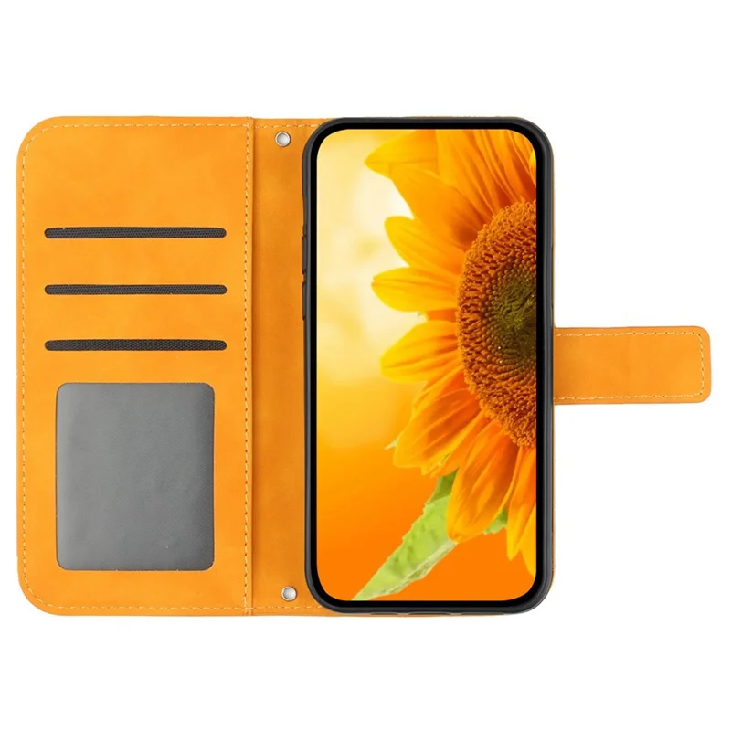 HT04 For Google Pixel 9 Pro XL Leather Case Crossbody Phone Cover with Wallet Stand - Yellow