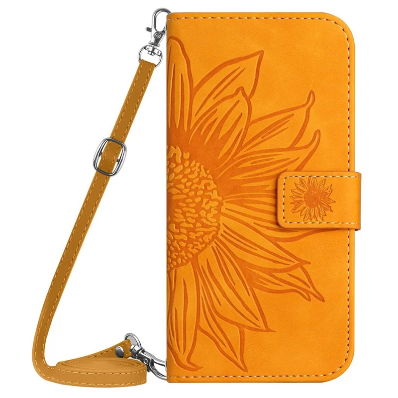 HT04 For Google Pixel 9 Pro XL Leather Case Crossbody Phone Cover with Wallet Stand - Yellow