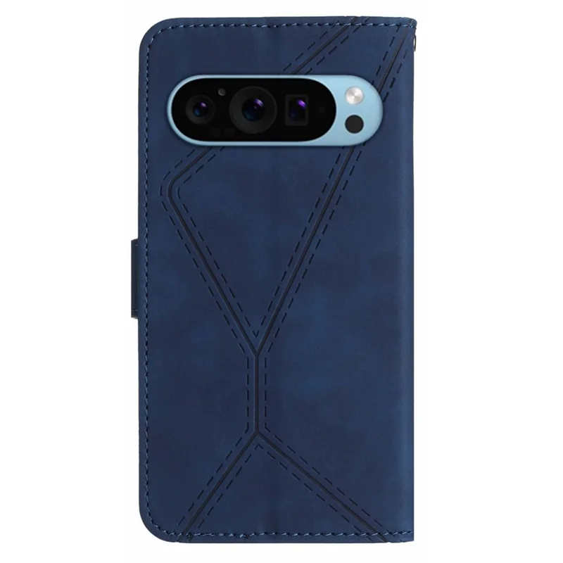 HT05 For Google Pixel 10 Pro XL / 9 Pro XL Wallet Case PU Leather Stand Flip Phone Cover - Blue