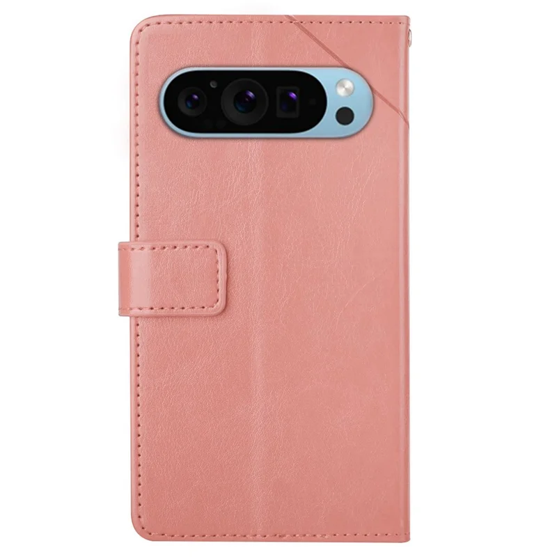 HT01 For Google Pixel 10 Pro / 10 / 9 / 9 Pro Leather Case with Strap Wallet Flip Phone Cover - Pink