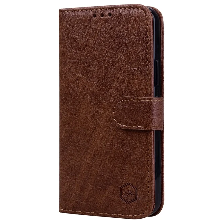 For Xiaomi Redmi Note 13 5G Case Solid Color Leather Folio Wallet Phone Cover - Brown
