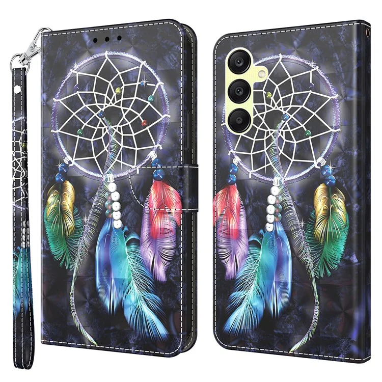 For Samsung Galaxy A25 5G (Global) (161.0 x 76.5 x 8.3mm) Pattern Printing Phone Case with Wrist Strap - Dream Catcher