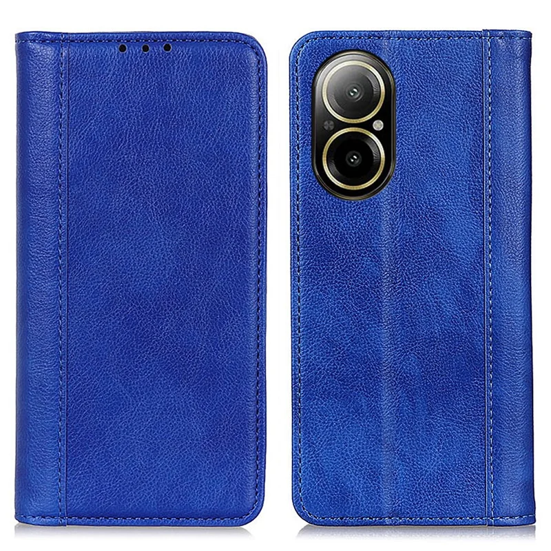 Futerał na Realme C67 4G, portfel z magnesem i automatycznym zamykaniem z dzielonej skóry - niebieski
