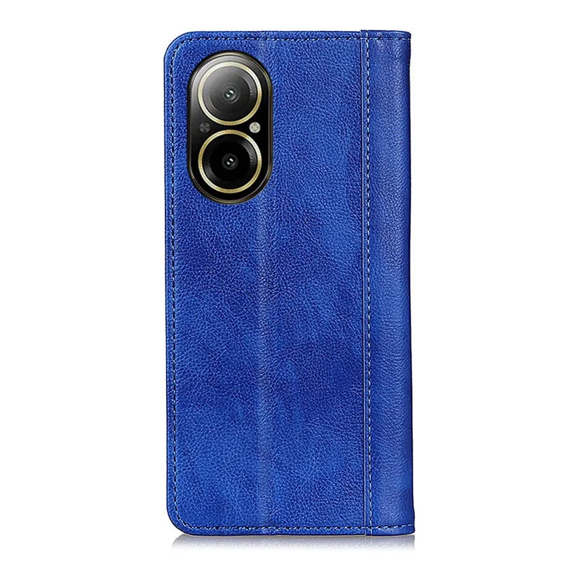 Futerał na Realme C67 4G, portfel z magnesem i automatycznym zamykaniem z dzielonej skóry - niebieski
