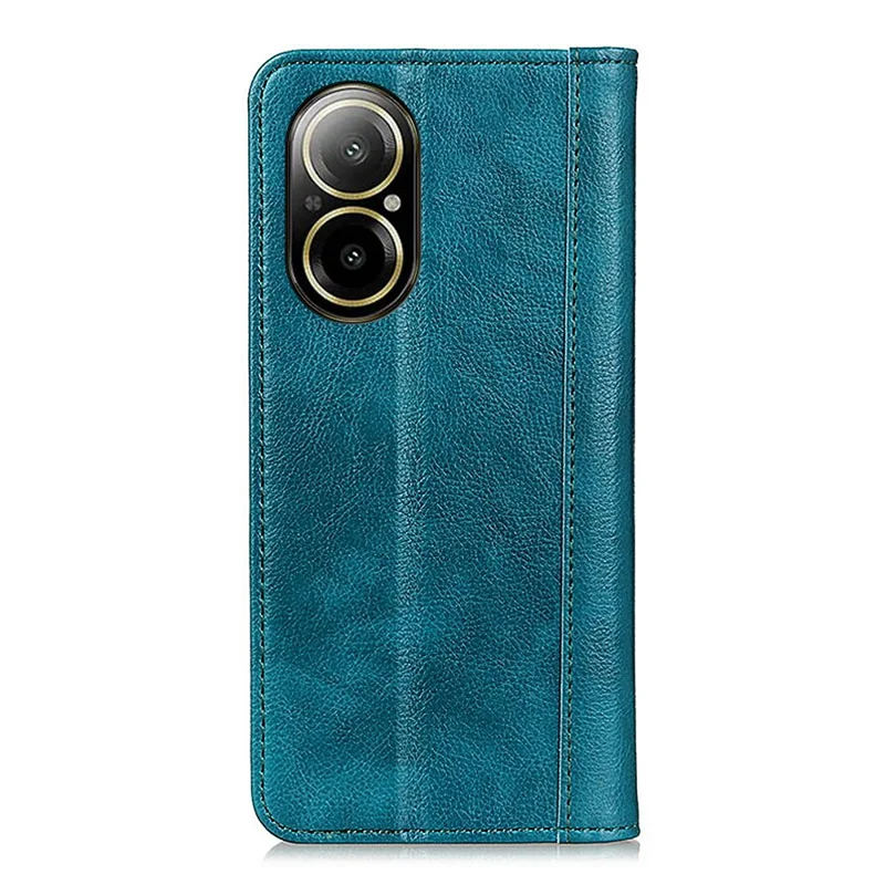 For Realme C67 4G Case Split Leather Magnetic Auto Closing Wallet Phone Cover - Green