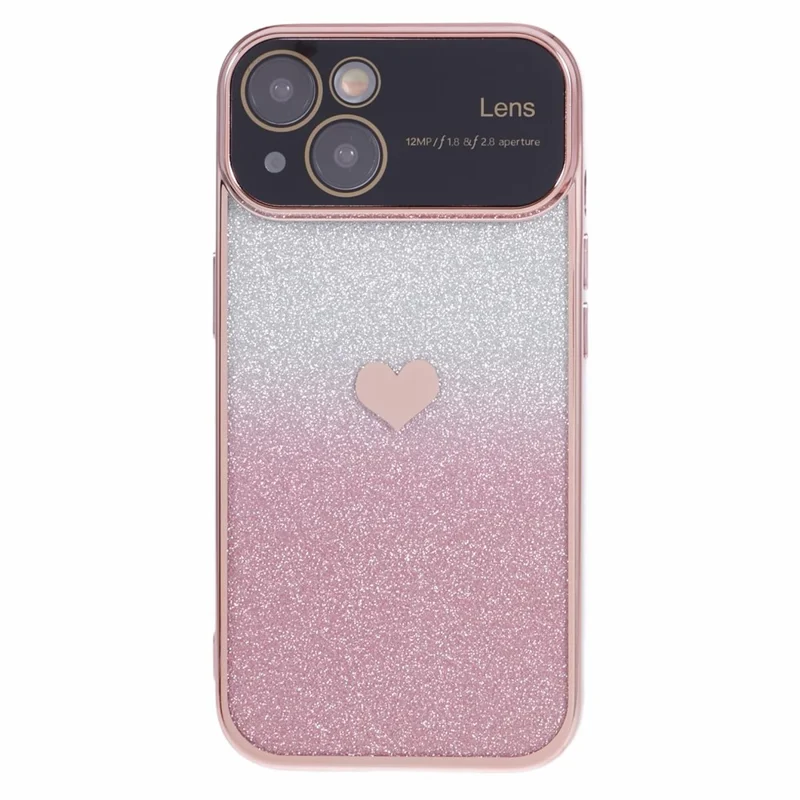 For iPhone 15 TPU Case Sparkly Glitter Electroplating Edge Phone Cover  - Pink