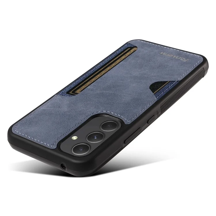 FORWENW F5 Series para Samsung Galaxy A55 5G Funda con Tarjetero de Cuero+TPU - Azul