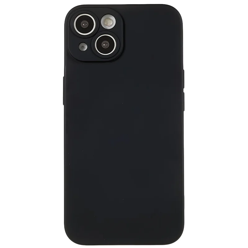 For iPhone 15 Cell Phone Case Solid Color Anti-scratch 2.0mm TPU Protection Cover - Black