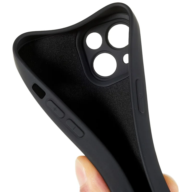For iPhone 15 Cell Phone Case Solid Color Anti-scratch 2.0mm TPU Protection Cover - Black
