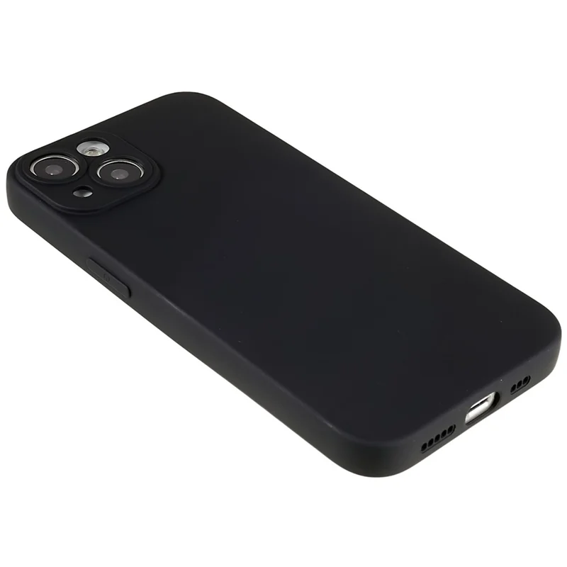 For iPhone 15 Cell Phone Case Solid Color Anti-scratch 2.0mm TPU Protection Cover - Black
