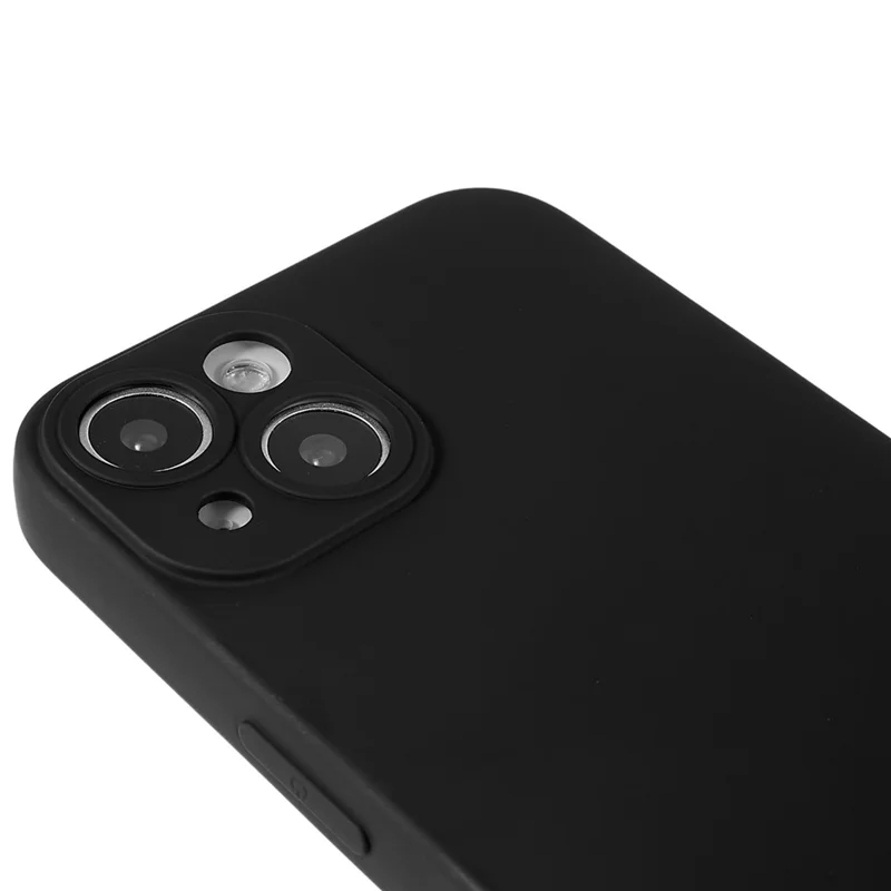 For iPhone 15 Cell Phone Case Solid Color Anti-scratch 2.0mm TPU Protection Cover - Black