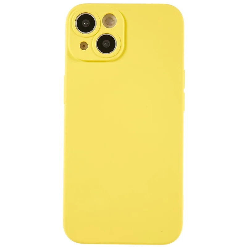 For iPhone 15 Cell Phone Case Solid Color Anti-scratch 2.0mm TPU Protection Cover - Yellow