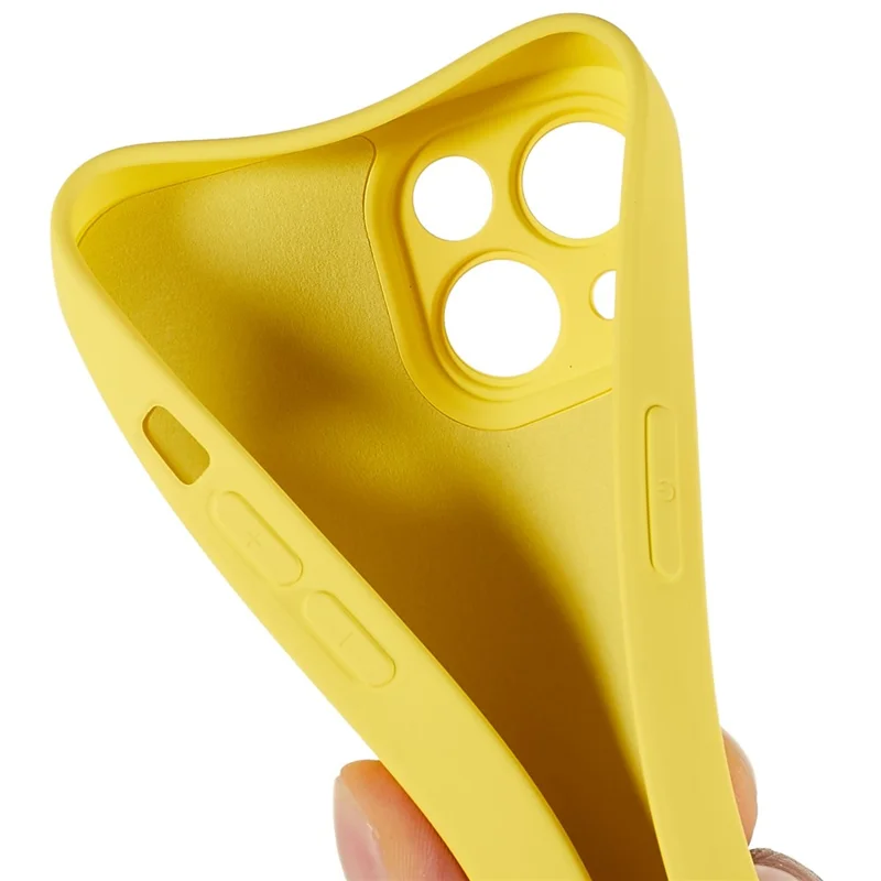 For iPhone 15 Cell Phone Case Solid Color Anti-scratch 2.0mm TPU Protection Cover - Yellow